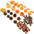 thumbnail image 2 of 1 Juego de decoración de otoño, Calabaza Artificial de Halloween, Hojas de arce, piñas artificiales, bellotas, 2 of 5
