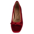 thumbnail image 4 of TOP MODA Women Block Heel Pumps Classic Square Toe Dress Shoes Bow ELBA-88 Red Velvet Suede 8.5, 4 of 6