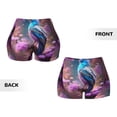 thumbnail image 5 of Lsque Beautiful Flower Blue Bird Pattern High Waisted Biker Shorts for Women-Tummy Control Fitness Athletic Workout Running Yoga Gym Shorts,Moisture-Wicking-Small, 5 of 9