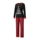 thumbnail image 3 of Pijamas navideños para toda la familia: conjunto de camiseta de manga larga con estampado de árbol y pantalón. Ropa de dormir navideña., 3 of 10