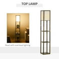 thumbnail image 5 of HOMCOM 4-Tier Floor Lamp, Standing Light with Storage Shelves for Living Room, Bedroom, Dining Room, Dorm, Rustic Brown, 5 of 9