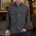 thumbnail image 2 of Men’s Lightweight Button Down Shirt Jacket Casual Long Sleeve Wrinkle Free with Pockets, 2 of 9