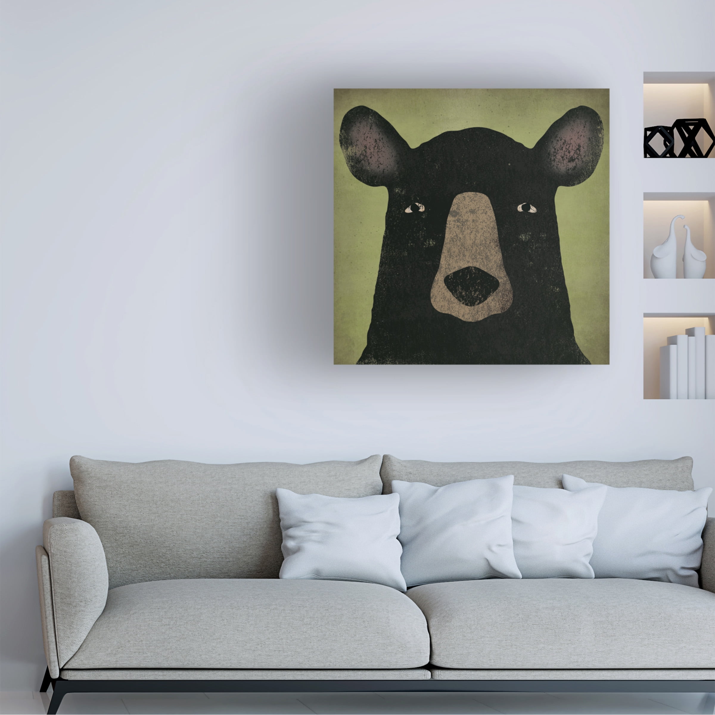Trademark Fine Art 'The Black Bear' Canvas Art by Ryan Fowler