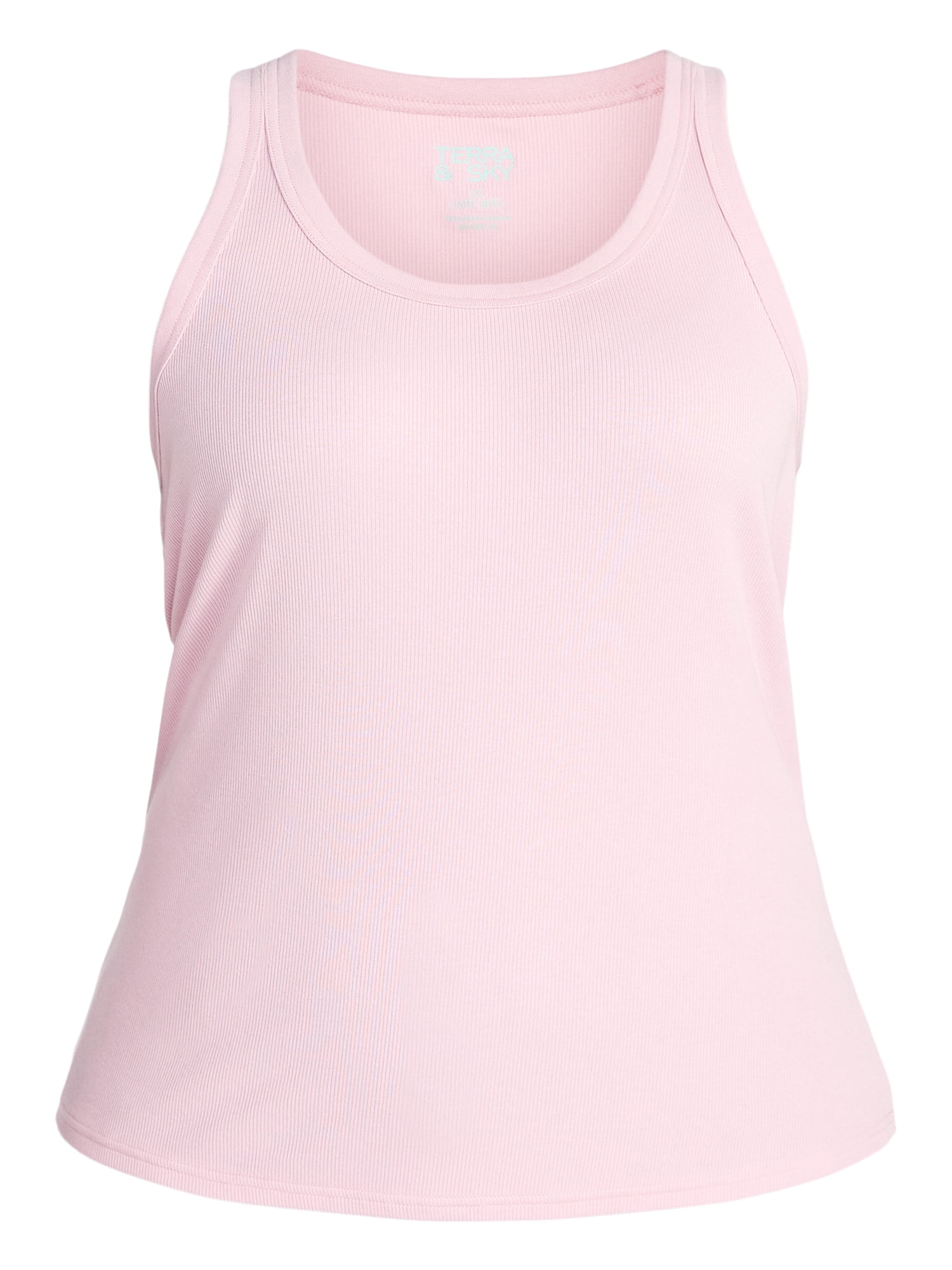 Terra & Sky Women's Plus Sleeveless Ribbed Scoop Neck Tank Top, Sizes 0X-5X
