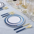 thumbnail image 5 of Supernal 180pcs Gold Plastic Cutlery with Blue Glitter Bamboo Handle - 60 Knives, 60 Forks, 60 Spoons, 5 of 6