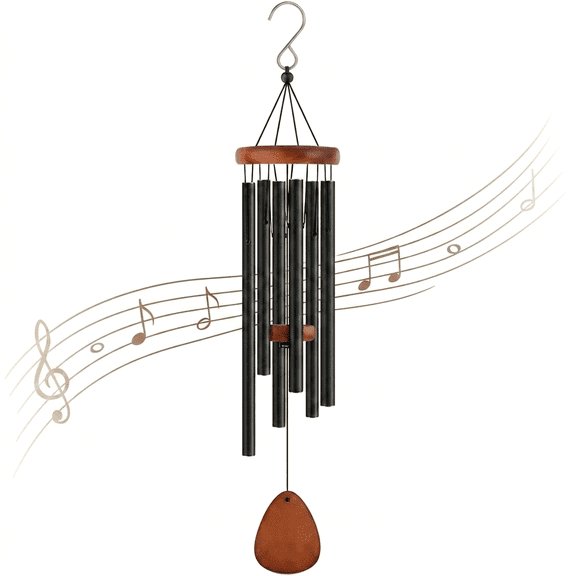 ROSEXIXI 26 Inch Wind Chimes Deep Tone Memorial Outdoor Heavy Duty 6 Aluminum Tubes Weather Resistant