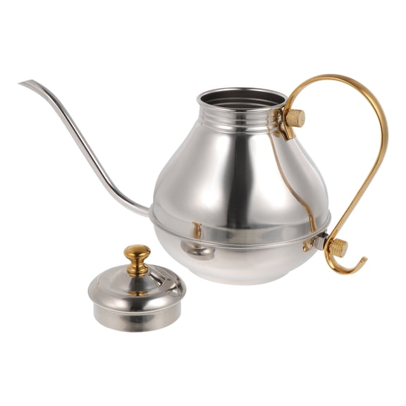 HOOWIFFY Elegant European Style Stainless Steel Teapot with Anti- Handle for Home Use 1 Pc