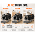 thumbnail image 5 of Roomisland Stainless Steel Litter Box with Lid, XL Covered Metal Cat Litter Box, High Sided Anti-Leak Design, No Odor, Easy Clean, Front & Top Entry with Scoop & Mat, 5 of 12