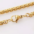 thumbnail image 5 of 3/4/5/6/7MM Women Men Chain Stainless Steel Wheat Braided Gold Tone Necklace Hot, 5 of 6