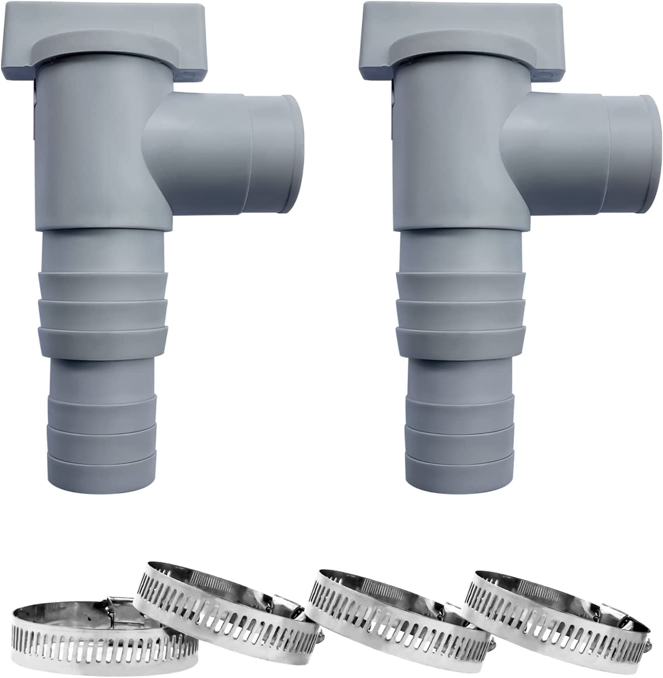 2PCS Pool Plunger Valve for Above Ground Pool 2in1 On/off Plunger