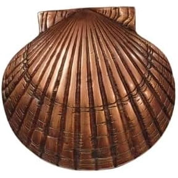 Brass Scallop Shell Door Knocker in Copper Shade, Solid Nautical Brass Front Door Knocker in Copper Plating for Home & Hotel Decor, Coastal Beach Style Decor