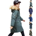 thumbnail image 6 of Mercatoo Hooded Puffer Jacket for Boys Girls 𝗙𝘂r Hood Zip Up Thicken Windproof Down Coat Winter Warm Mid Length Parka, 6 of 6