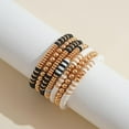 thumbnail image 2 of Surfer Heishi Clay Bead Bracelets for Women Bohemian Stackable Gold Beaded Stretch Bracelets Elastic Layering Friendship Bracelets Set Boho Jewelry, 2 of 6