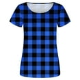 thumbnail image 3 of HAPIMO Women's Trendy Plus Size Loose Tops Clearance Summer Lace Crochet Splicing Sale Solid Tees Fashion Clothing Round Neck Pullover Short Sleeve Shirts Blue XL, 3 of 4