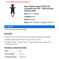 thumbnail image 2 of Upper Radiator Support Baffle Clip - Compatible with 2001 - 2006 Chevy Silverado 3500 2002 2003 2004 2005, 2 of 2