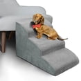 thumbnail image 1 of MEJYJEM 3 escalones de espuma de alta densidad para perros, escalones antideslizantes para mascotas para perros mayores, mascotas con dolor en las articulaciones, escalera para sofá cama para gatos, 1 of 5