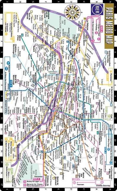 Streetwise paris metro map - laminated metro map of paris, france ...