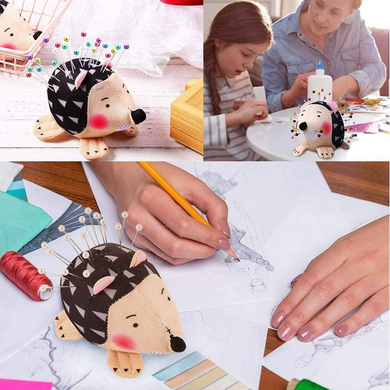 Pin Cushions for Sewing Cute Patchwork Pin Holder 2PCS DIY Craft Hedgehog 