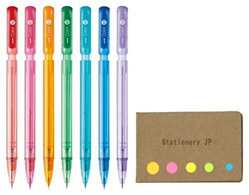 Sticky Notes Value Set Pens Red/Blue/Pink/Orange/Green/Mint Blue/Lavender Color Mechanical Pencil 0.5mm 7 Color 