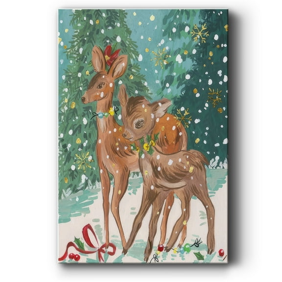 Doe and Fawn I- Gallery Wrapped Canvas