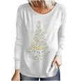 thumbnail image 2 of Haut Décontracté de Mode pour Femmes à Imprimé de Noël, Col Rond, Coupe Ample, Manches Longues, 2 of 4