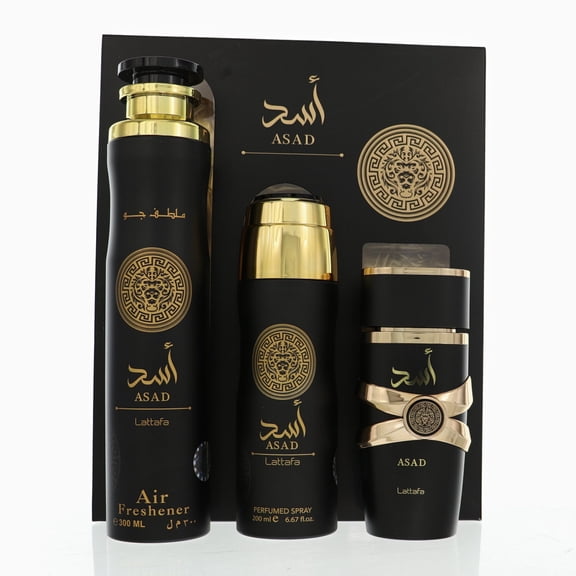 Asad 3.4 Oz Eau De Parfum Spray by Lattafa Gift Set for Men