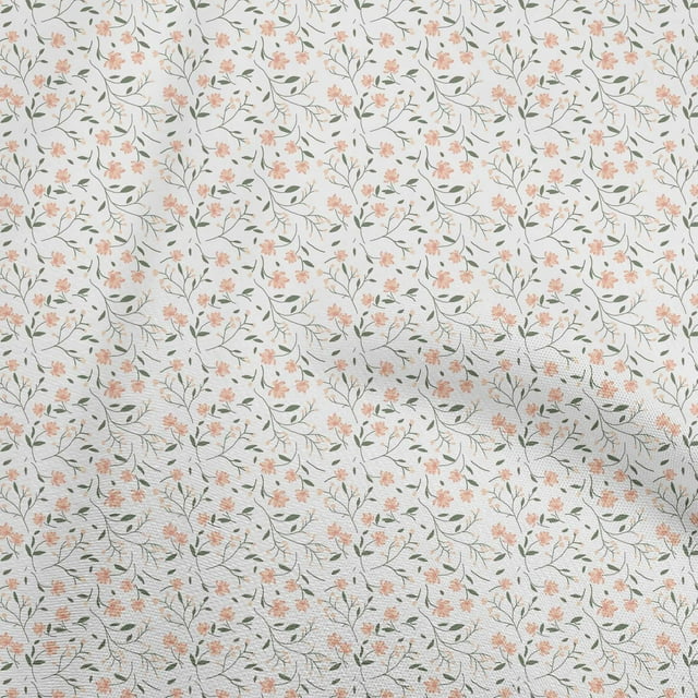 oneOone Cotton Poplin Pink Salmon Fabric Floral Sewing Craft Projects Fabric Prints By Yard 42 Inch Wide