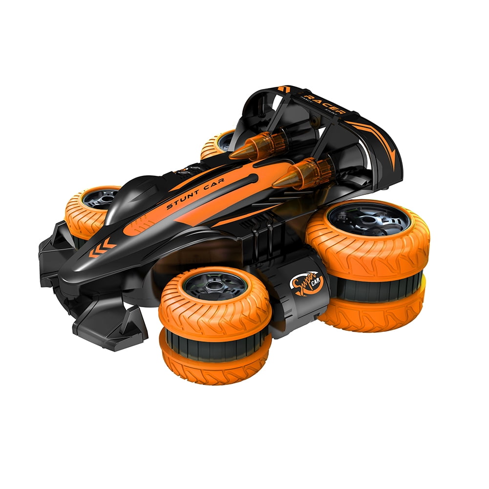 Kepooman Kids 2.4GHZ Rechargeable 360° Rotation RC Stunt Car with Lights, Orange Kepooman Kids 2.4GHZ Rechargeable 360° Rotation RC Stunt Car with Lights, Orange