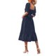 thumbnail image 5 of SAYOO Vestido largo de verano para mujer, manga corta, cuello cuadrado, sin espalda, vestido de lunares suizos SAYOO  Vida cotidiana, 5 of 6