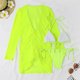 thumbnail image 4 of Traje de baño Trajes de baño de mujer Trajes de baño de 3 piezas de corte alto con cubierta de malla (Amarillo L) Cgtredaw Amarillo T L para Mujer, 4 of 6