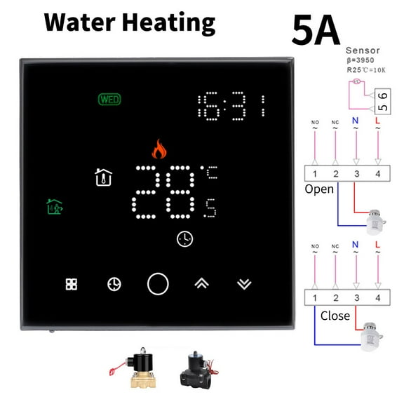 APP WiFi Smart Thermostat, Electric Floor Heating/ Water/Gas Boiler Temperature Remote Controller Temperature Controller ,Easily DIY