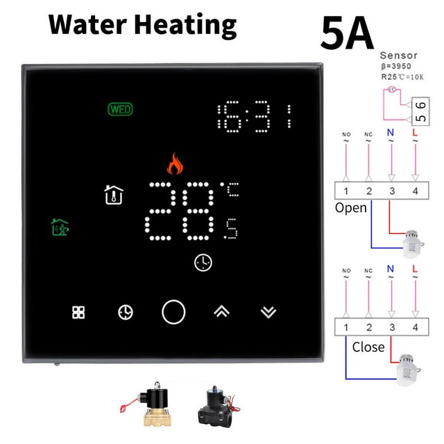 APP WiFi Smart Thermostat, Electric Floor Heating/ Water/Gas Boiler Temperature Remote Controller Temperature Controller ,Easy to Install
