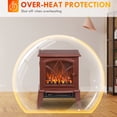thumbnail image 5 of HOMCOM Electric Fireplace Heater, Fireplace Stove with Realistic LED Flames and Logs and Overheating Protection, 750W/1500W, Red, 5 of 9