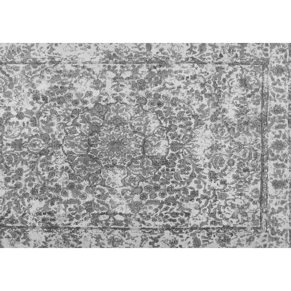 Ahgly Company Indoor Rectangle Abstract Gray Contemporary Area Rugs, 2' x 4'