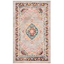 SAFAVIEH Madison Sonam Oriental Area Rug, Grey/Fuchsia, 3' x 5'