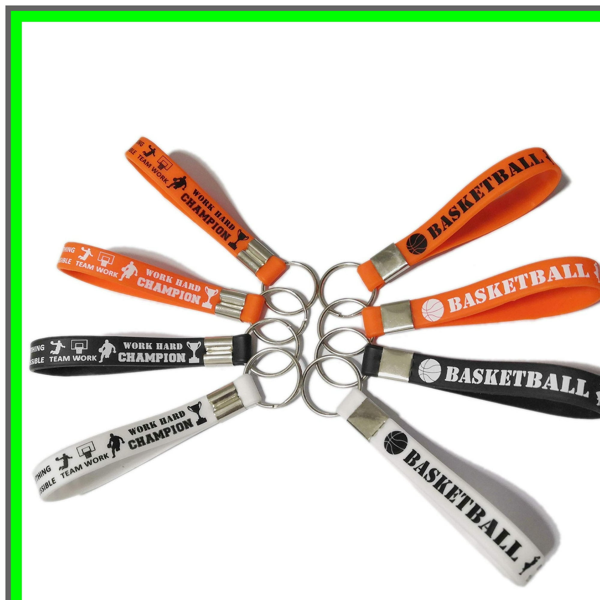 InspireHoops 24 Pack Basketball Keychains Motivational Gifts for Kids and Teens Perfect for Parties Events and Celebrations Fun Basketball