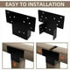 thumbnail image 4 of Juego de 4 Soportes para Pérgola, Soportes en T de 3 Vías para Postes de Madera de 10 X 10 cm, Acero Resistente para Cenadores, Patios y Pérgolas, Color Negro., 4 of 5