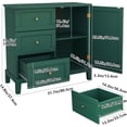 thumbnail image 2 of HLR Accent Cabinet with 3 Drawers and Door, Wooden Storage Cabinet with Shelves, Sideboard for Living Room, Entryway, Green, 2 of 7