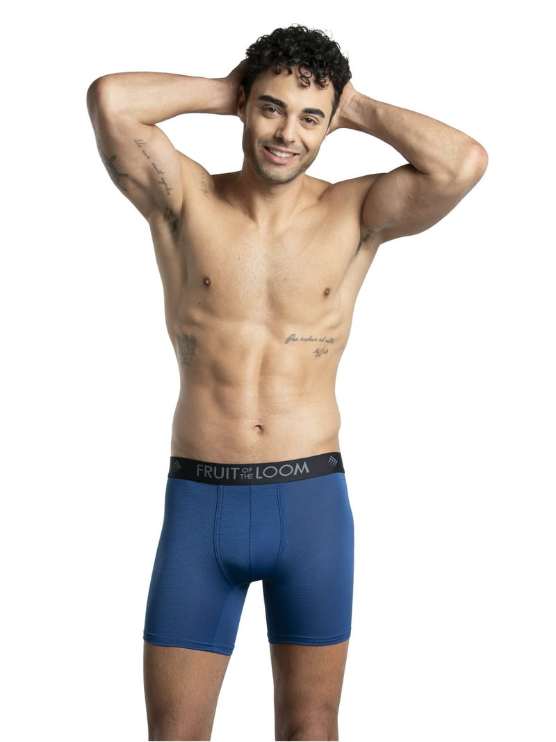 Fruit Of The Loom Men's Premium Micromesh Crew Underwear - 3-Pack, Tall Fit, Breathable Cotton