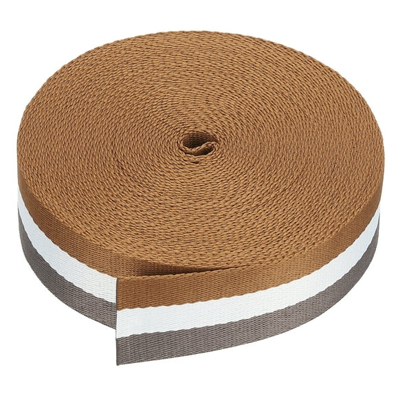 Uxcell 12 Yard Webbing 1.5 Inch Polypropylene Webbing Strap Heavy Webbing Roll Chair Straps Brown White Grey Stripes