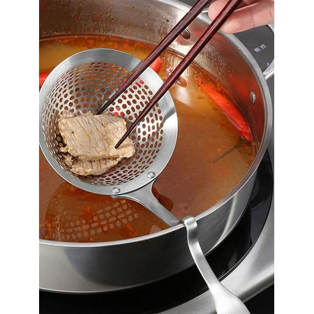 

Tohuu Food Strainer Spoon Hangable Slotted Spoons for Cooking Long Handle Strainer Skimmer Ladle for Cooking and Frying Hot Pot well-suited