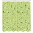 thumbnail image 3 of Ambesonne Dragonfly Shower Curtain, Flowers Nature Spring, 69"Wx75"L, Hunter Green and Pistachio, 3 of 3