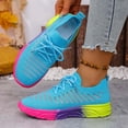 thumbnail image 2 of Women's Running Shoes Lightweight Fashion Lace up Sneaker Jogging Walking Workout Breathable Casual Footwear Blue Size 7.5, 2 of 6