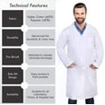 thumbnail image 4 of DR Uniforms Economy Cloth Lab Coat, 42 Inches, 2X-Large, White, 4 of 5