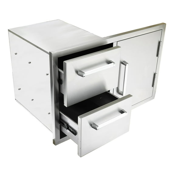 Bonfire CBADC Outdoor Patio Kitchen Grill Stainless Steel Door and Drawer Combo