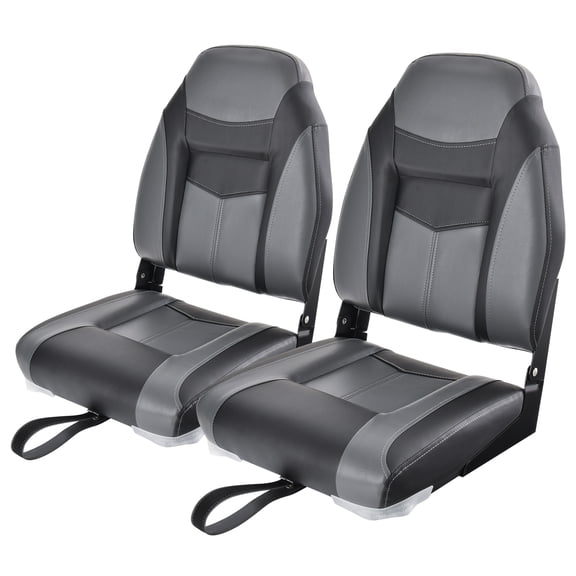 Topbuy Black Folding High Back Boat Seat 2 Count