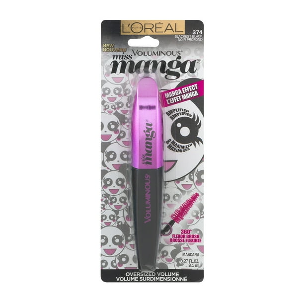 L Oreal Paris Voluminous Miss Manga Washable Mascara Blackest Black 0 27 Fl Oz Walmart Com Walmart Com