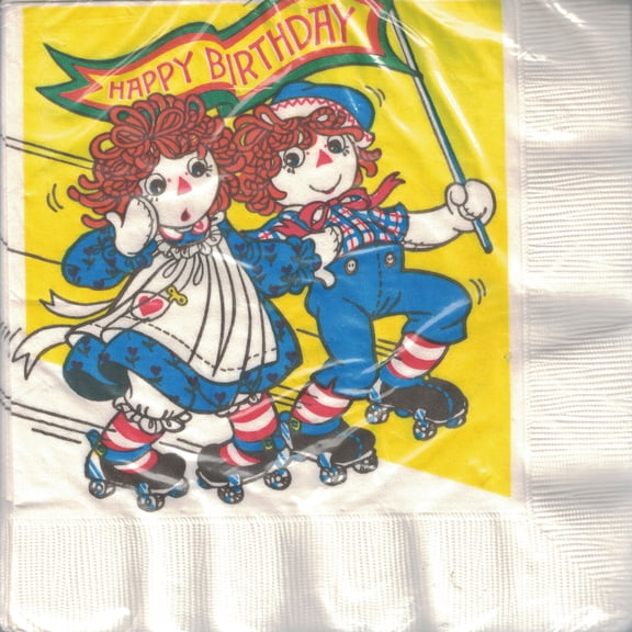 Raggedy Ann and Andy Vintage 1978 'Freewheeling Fun' Lunch Napkins (16ct)