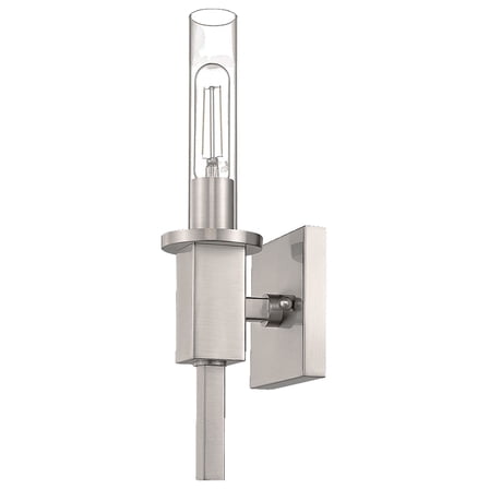 Roma 1-Light Glass Tube Wall Sconce - Brushed Nickel
