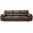 thumbnail image 2 of Sala de Piel Genuina 3-2 Sofá y Love Seat, 5 plazas, Modelo Lisboa, Color Chocolate, Elegante, comodo y Moderno, Hecho en Mexico. Medidas: Sofá 220 X 85 X 90 cm, Love Seat 166 X 85 X 90 cm., 2 of 9